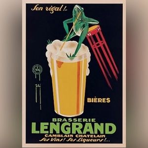 Lengrand Phi Art Poster Print of Vintage Brasserie Art 25.5 x 18”